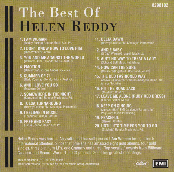 Helen Reddy - The Best Of Helen Reddy *CD* | Mint (M) Mint (M)-