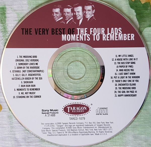 The Four Lads - Moments To Remember - The Very Best Of The Four Lads *CD* | Mint (M) Mint (M)-