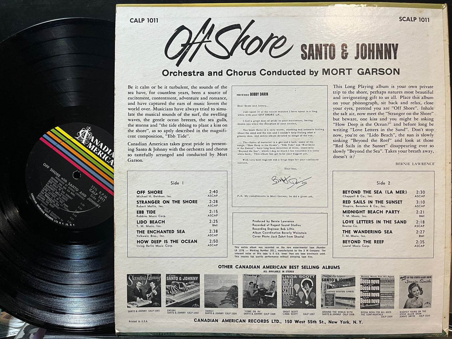 Santo & Johnny - Off Shore (VINYL) | Excellent (EX) Near Mint (NM)--