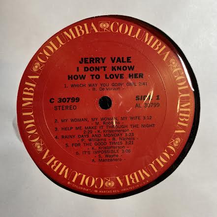 Jerry Vale - I Don't Know How To Love Her (VINYL) *SIGNED* | Excellent (EX) Excellent (EX)--