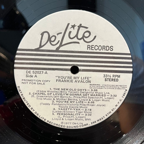 Frankie Avalon - You're My Life *PROMO* | Near Mint (NM) Excellent (EX)--