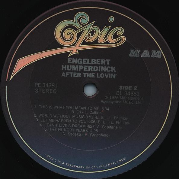 Engelbert Humperdinck - After The Lovin' | Near Mint (NM) Near Mint (NM)--