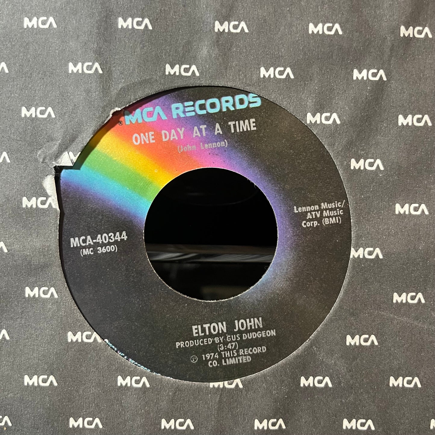 Elton John - Lucy In The Sky With Diamonds (VINYL 7" MCA-40344 GLOVERSVILLE 1974) | Near Mint (NM or M-) Near Mint (NM)-