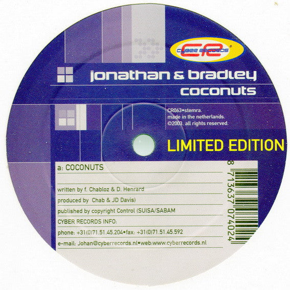 Jonathan & Bradley - Coconuts | Near Mint (NM) Excellent (EX)-