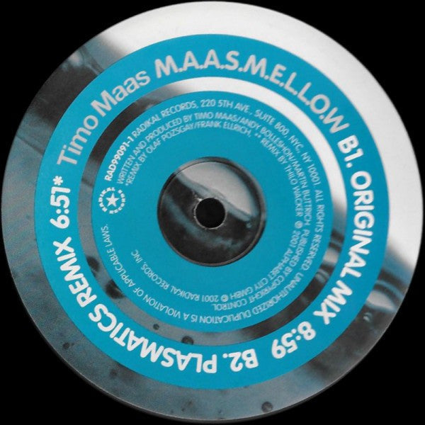 Timo Maas - M.A.A.S.M.E.L.L.O.W. | Near Mint (NM) Very Good Plus (VG+)-