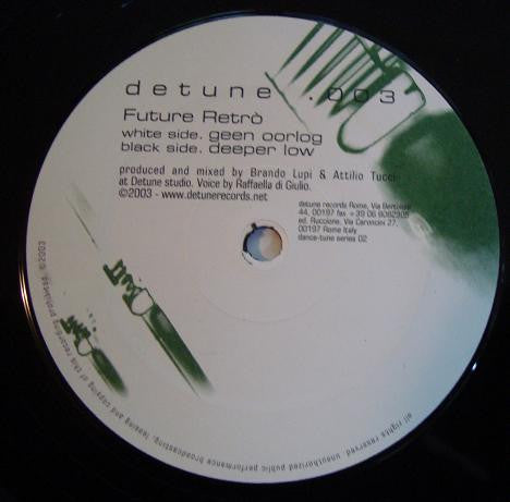 Future Retro - Deeper Low / Geen Oorlog (VINYL) | Very Good (VG) Generic--