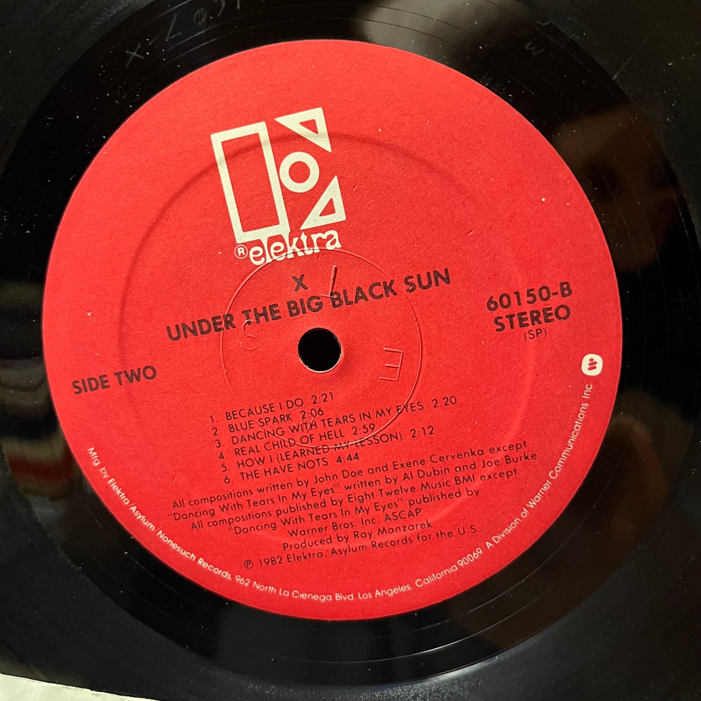 X - Under The Big Black Sun (VINYL LP ELEKTRA 60150 1982) | Very Good Plus (VG+) Very Good Plus (VG+)--