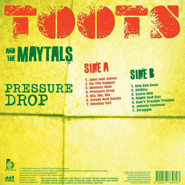 Toots & The Maytals - Pressure Drop (TRANSLUCENT GREEN VINYL) | Mint (M) Mint (M)-