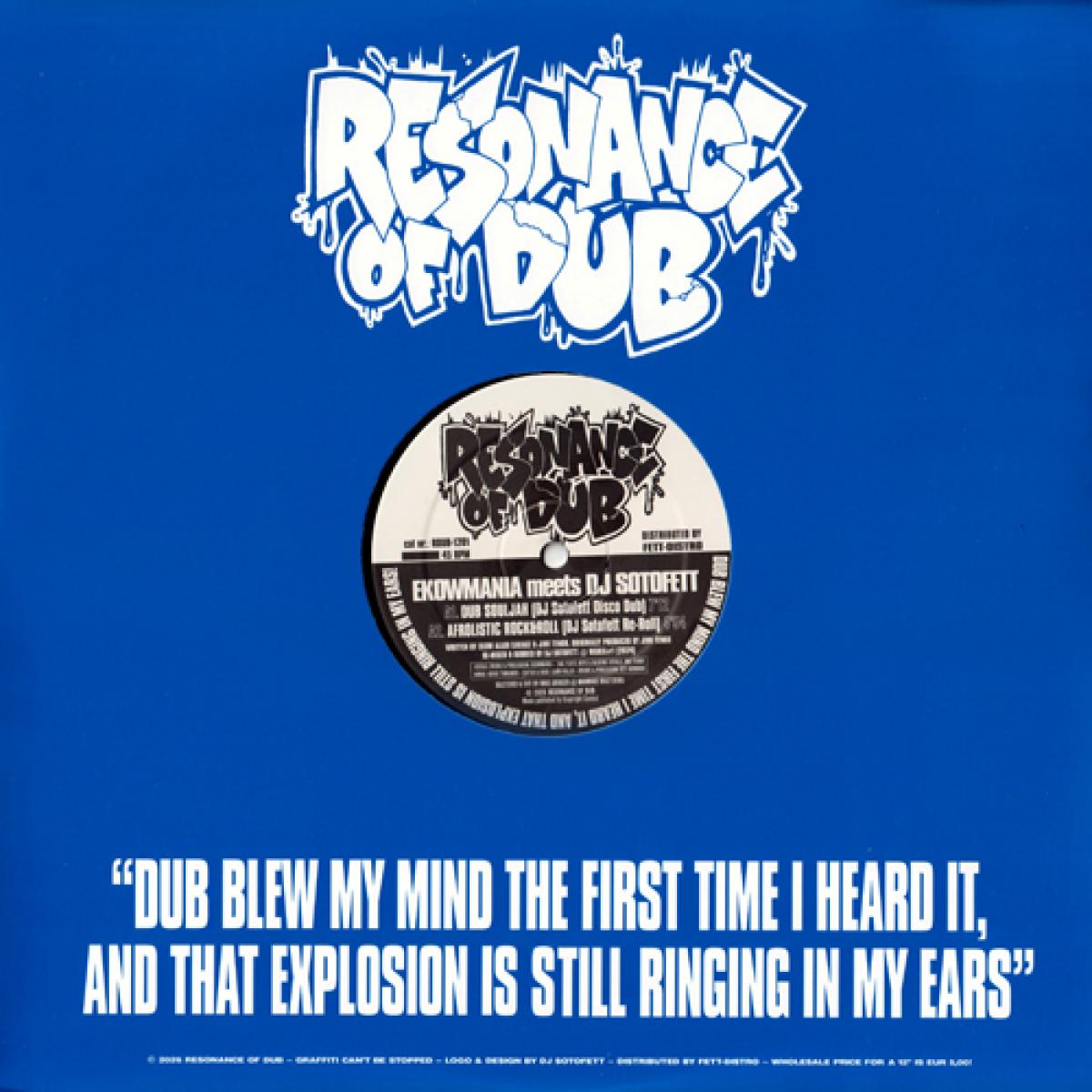 Ekowmania meets Dj Sotofett - (PRESALE 09/30/26) Dub Souljah (VINYL 12" Resonance of Dub RDUB-1201) | NEW Mint (M) Mint (M)-