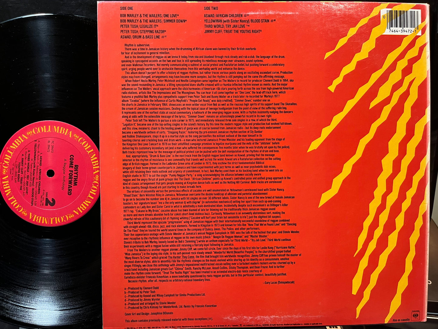 Various - Rhythm Come Forward (A Reggae Anthology)(VINYL LP COLUMBIA FC 39472 1984) | Near Mint (NM or M-) Excellent+ (EX+)-