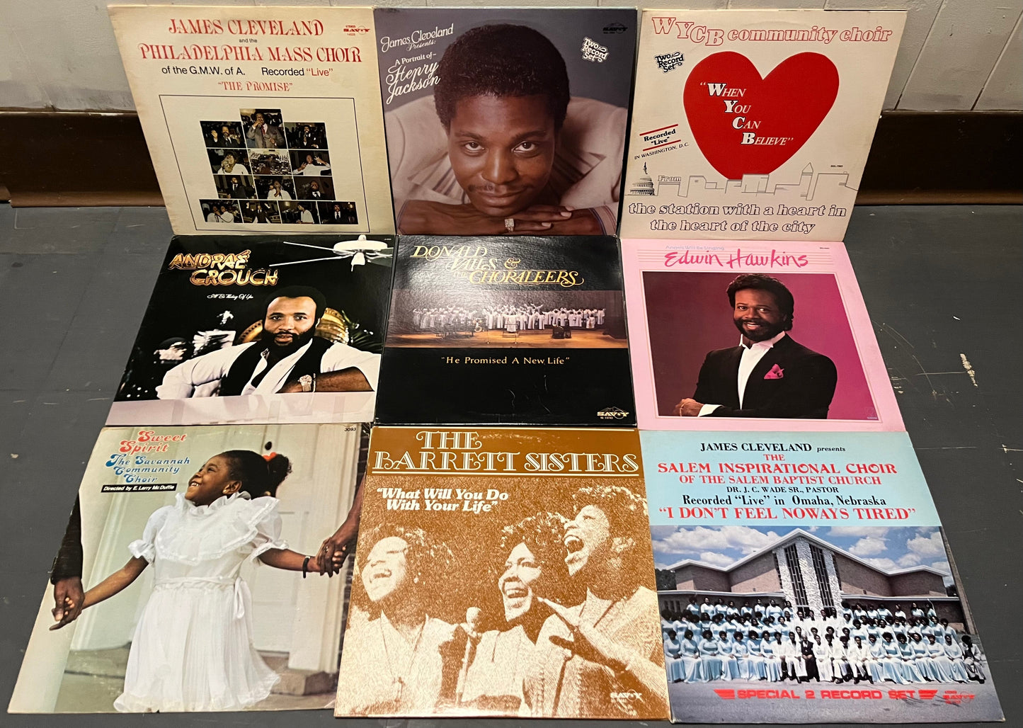 Va - 9 GOSPEL VINYL RECORDS LOT / COLLECTION |