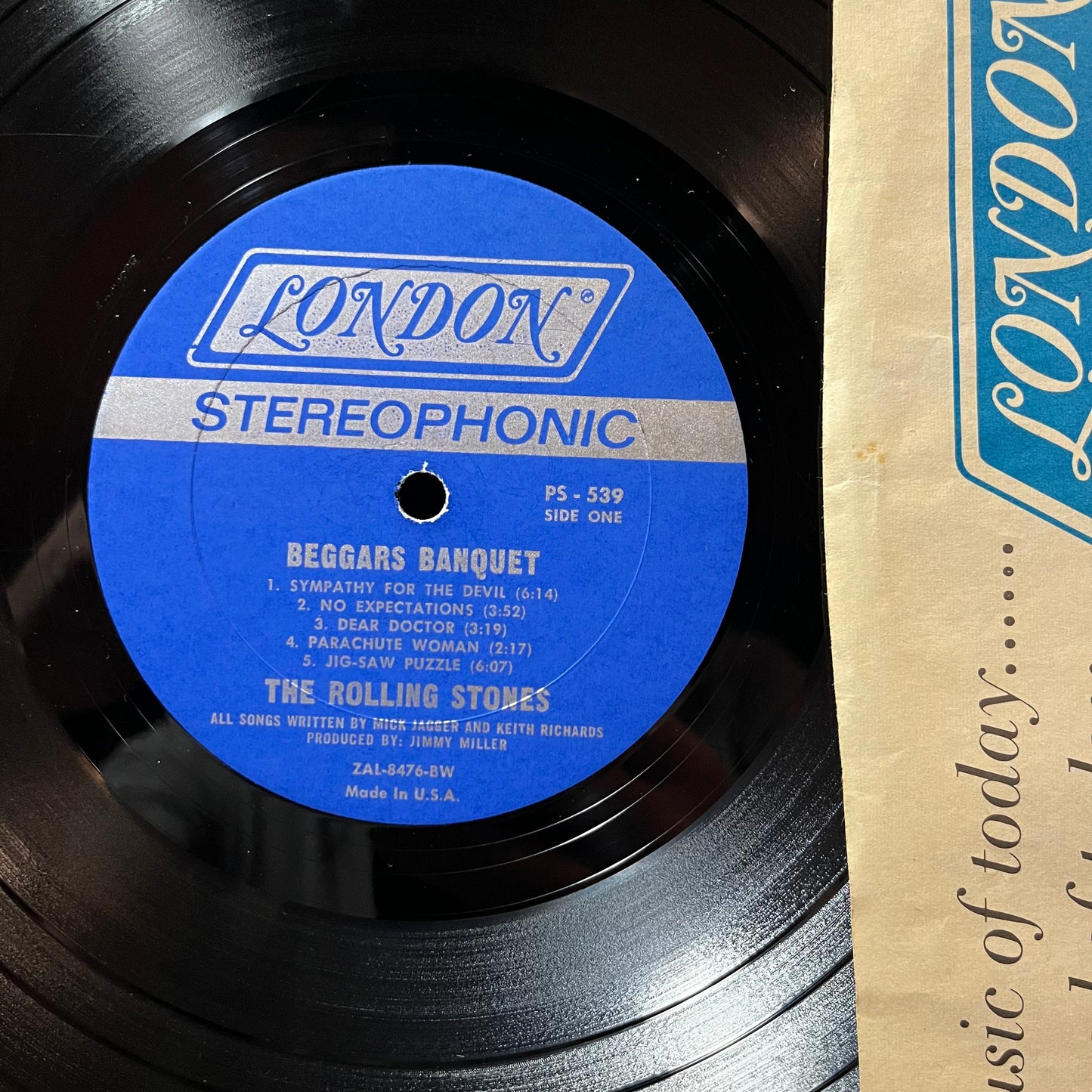 Rolling Stones - Beggars Banquet (VINYL LP LONDON PS 539 1968) | Excellent (EX) Very Good (VG)-