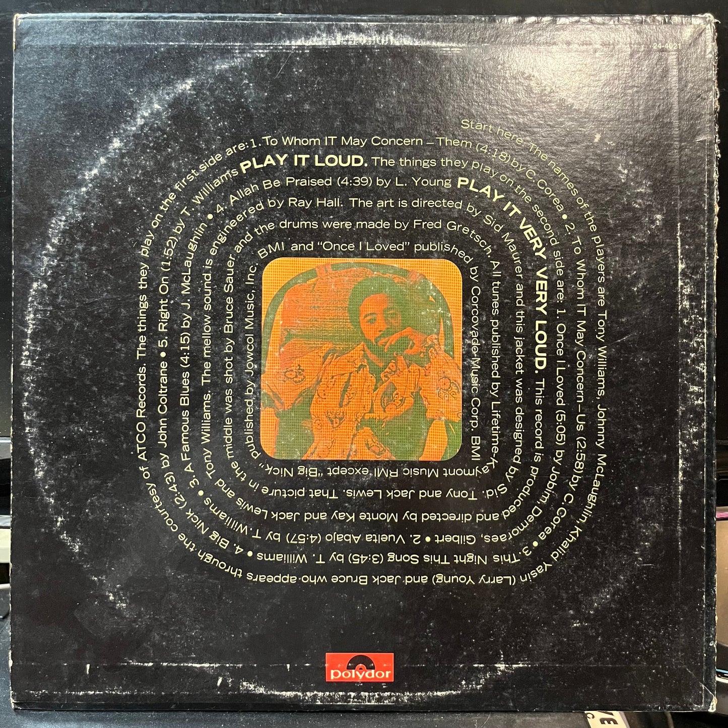 The Tony Williams Lifetime - (Turn It Over)(VINYL LP POLYDOR 24-4021 1970) | Near Mint (NM or M-) Very Good (VG)-