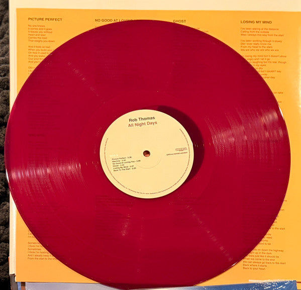 Rob Thomas - All Night Days (RED VINYL) *SIGNED* | Mint (M) Mint (M)-