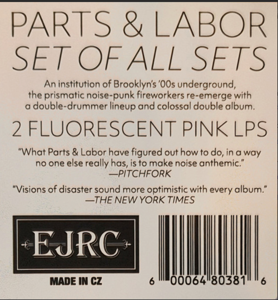 Parts & Labor - Set Of All Sets (Fluorescent PinkVINYL 2xLP Ernest Jenning ERJC238) | NEW-