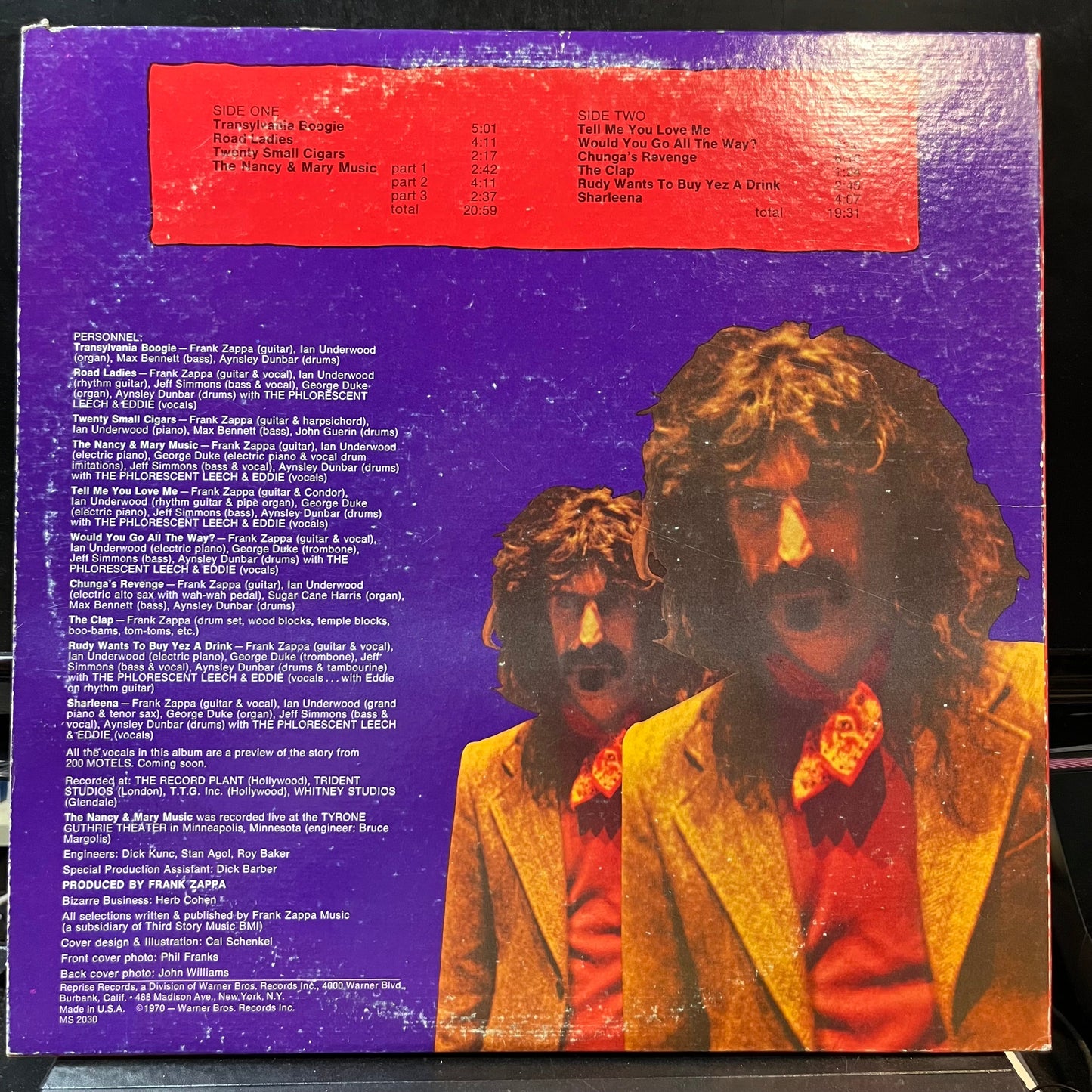 Frank Zappa - Chunga's Revenge (VINYL LP REPRISE 2030) | Excellent+ (EX+) Very Good Plus (VG+)--