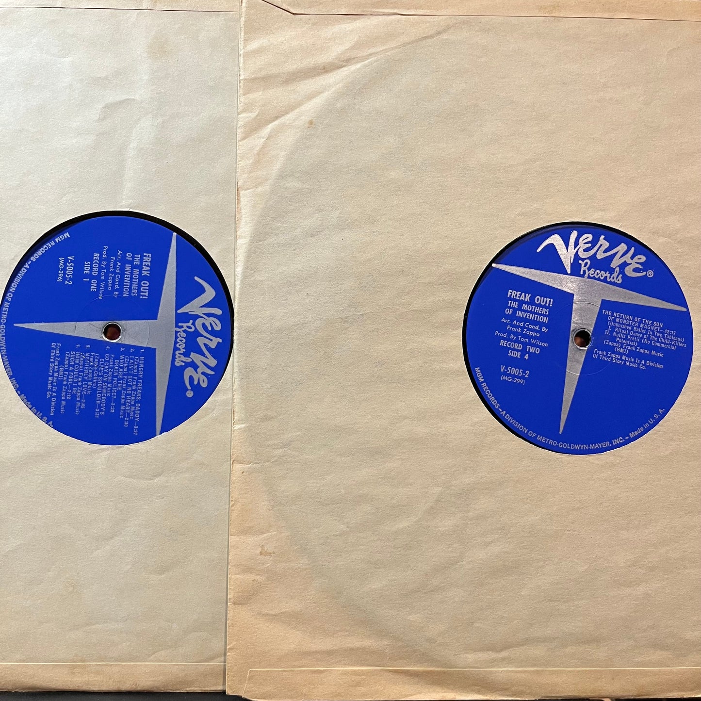 The Mothers Of Invention - Freak Out! (VINYL 2xLP VERVE V-5005-2 1966) | Very Good (VG) Very Good Plus (VG+)--