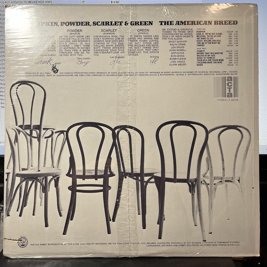 The American Breed - Pumpkin, Powder, Scarlet & Green (VINYL) | Mint (M) Near Mint (NM)-