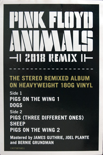 Pink Floyd - Animals (2018 Remix)(VINYL) | Mint (M) Mint (M)-