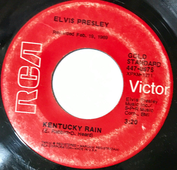 Elvis Presley - Kentucky Rain | Excellent (EX) Excellent (EX)--