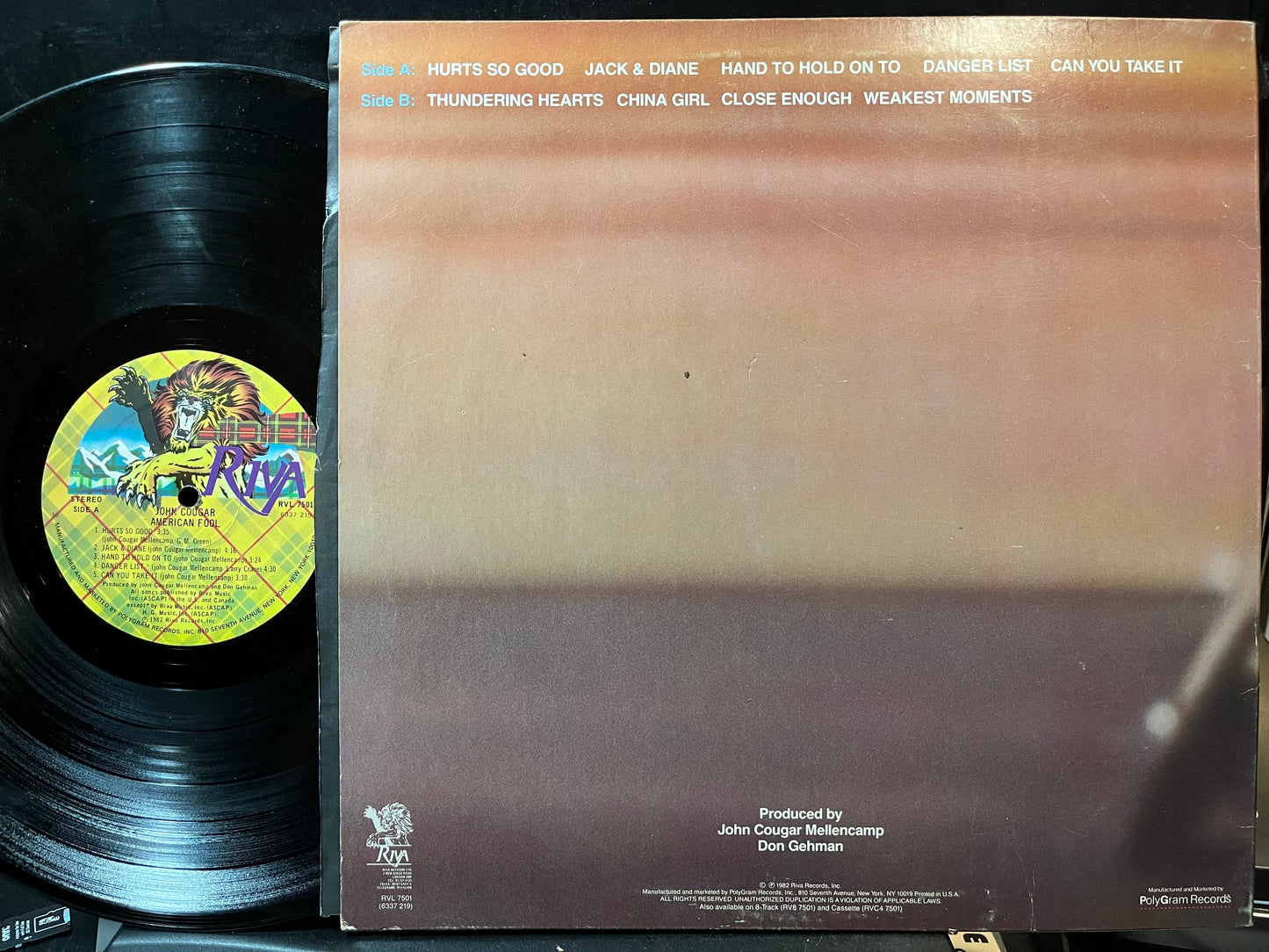 John Cougar - American Fool (VINYL LP RIVA 6337 219 1982) | Excellent (EX) Excellent (EX)--