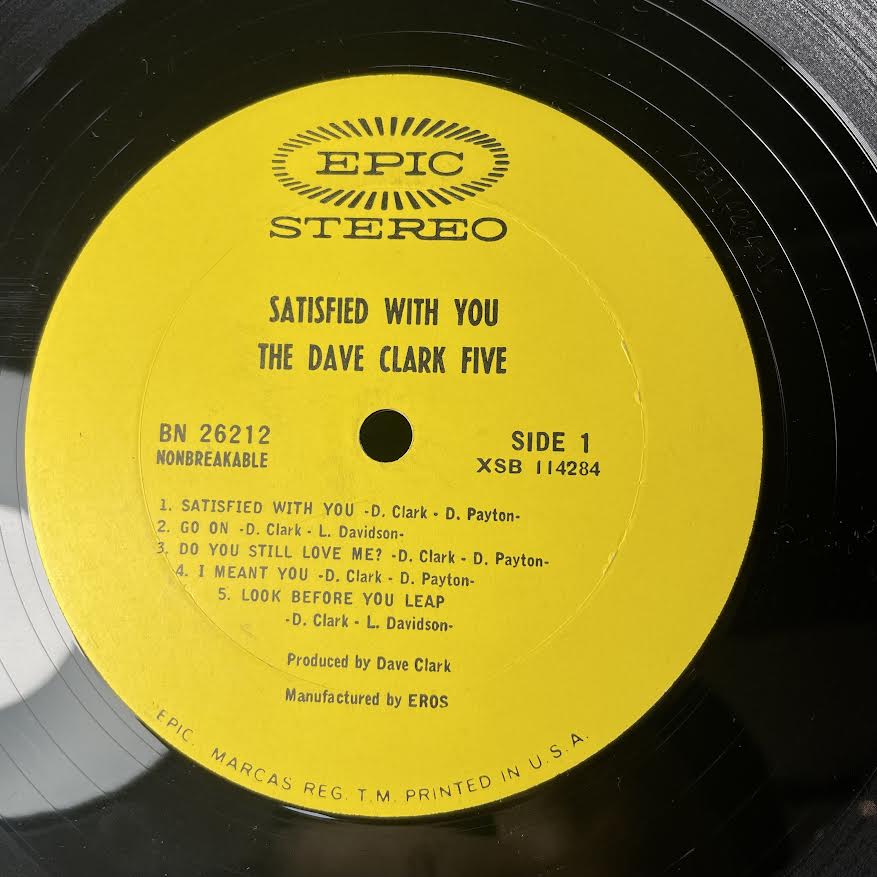 The Dave Clark Five - Satisfied With You (VINYL) | Excellent (EX) Excellent (EX)--