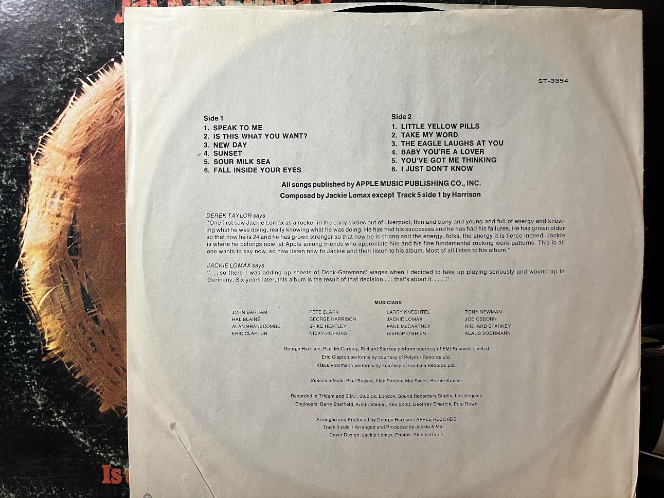 Jackie Lomax - Is This What You Want? (VINYL) | Near Mint (NM or M-) Very Good (VG)--