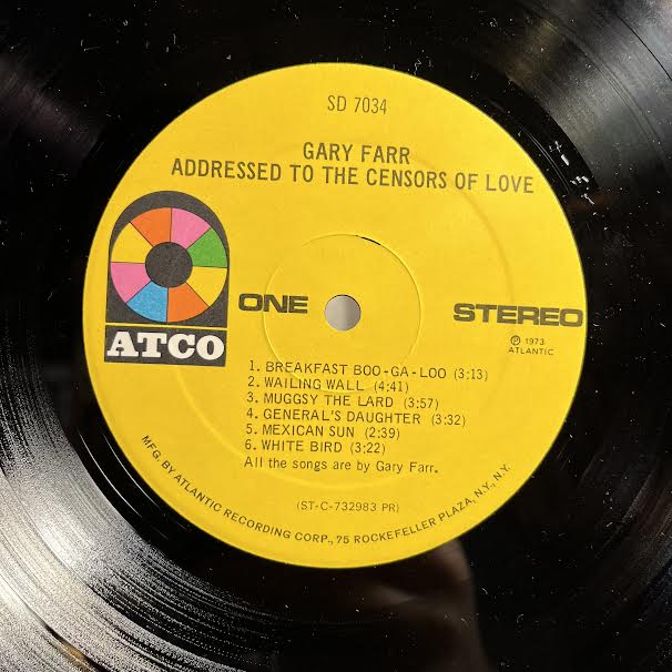 Gary Farr (2) - Addressed To The Censors Of Love (VINYL) | Near Mint (NM) Near Mint (NM)--