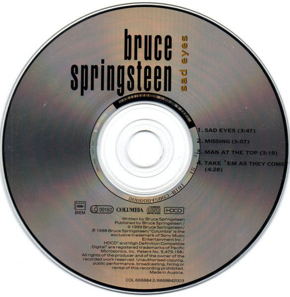 Bruce Springsteen - Sad Eyes *CD* | Near Mint (NM) Near Mint (NM)--