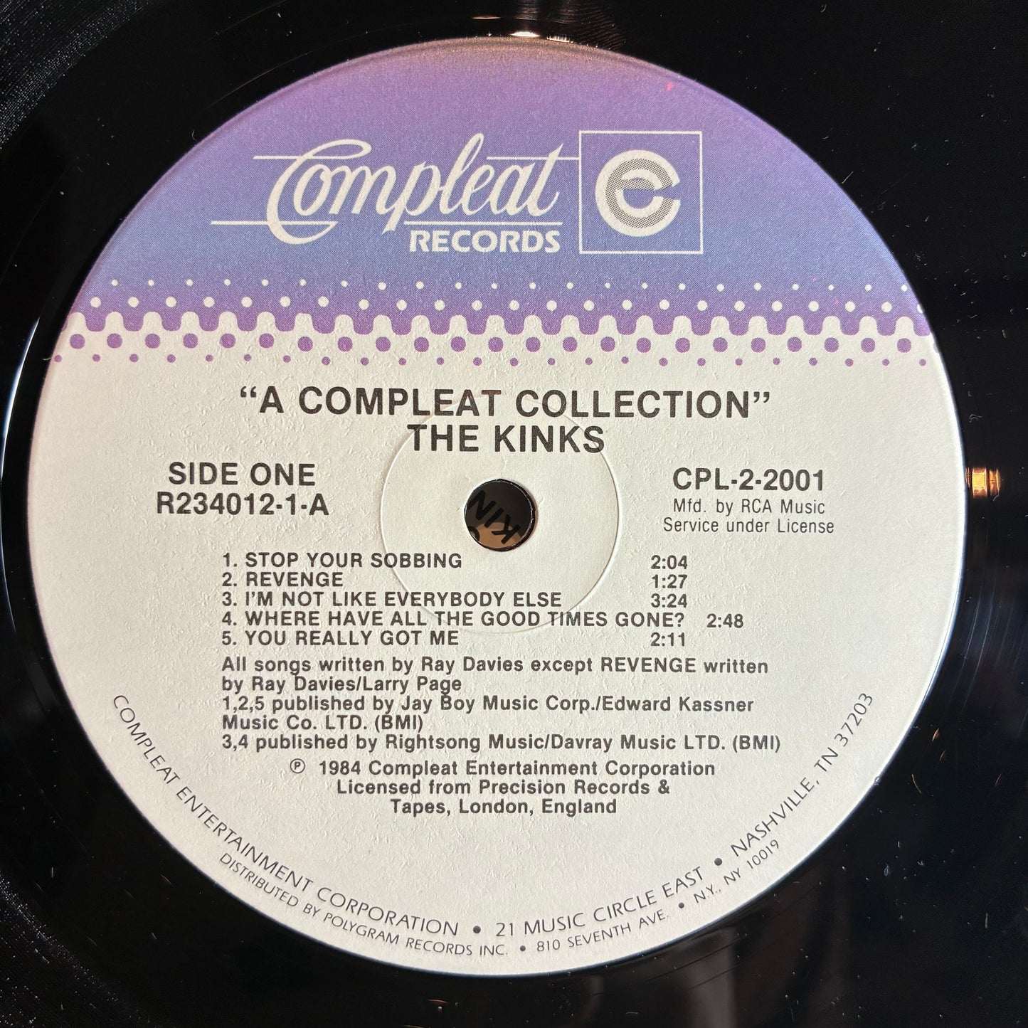 The Kinks - A Compleat Collection (2x VINYL Compleat Records – CPL-2-2001) |--