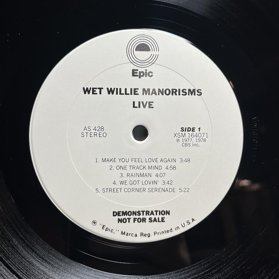 Wet Willie - Manorisms Live (VINYL) | Near Mint (NM) Very Good Plus (VG+)-
