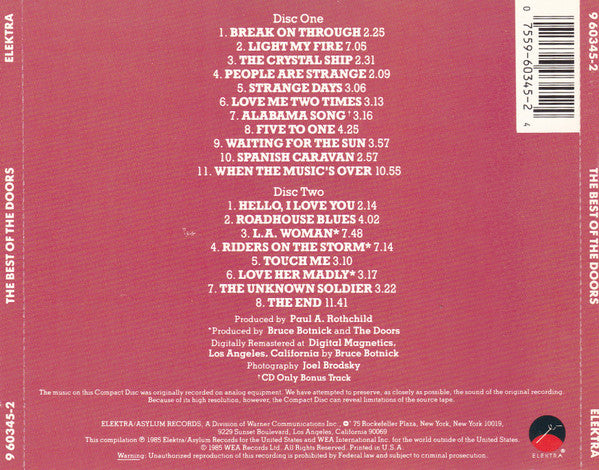The Doors - The Best Of The Doors (2xCD) | Near Mint (NM) Near Mint (NM)-