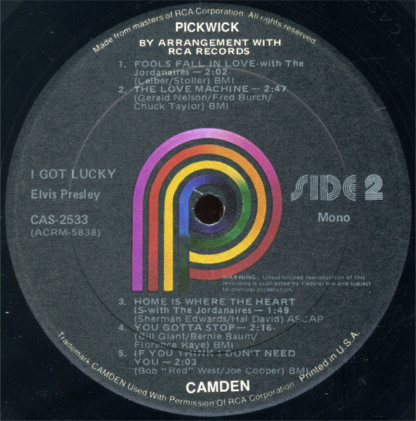 Elvis Presley - I Got Lucky (VINYL) | Near Mint (NM) Excellent (EX)-