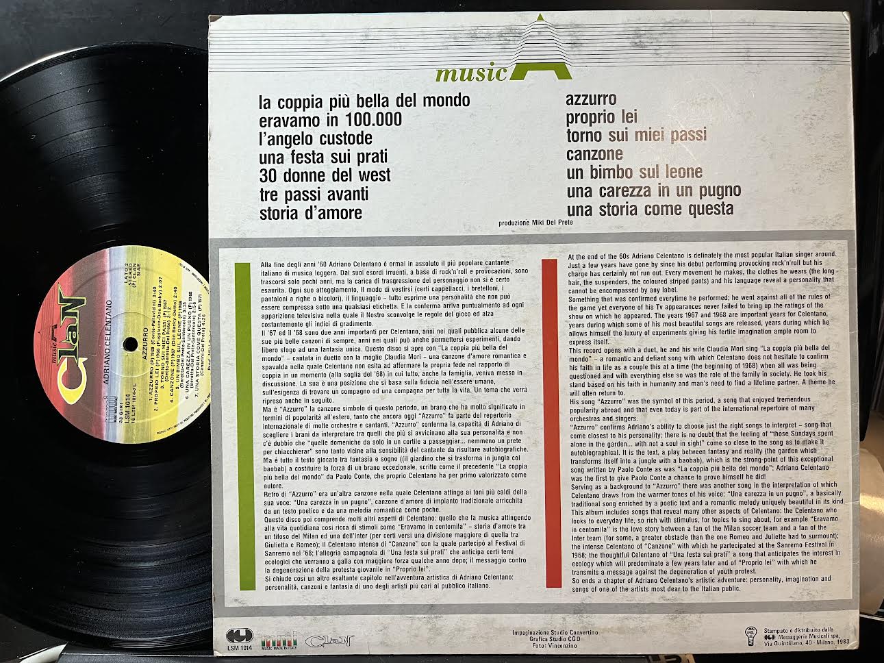 Adriano Celentano - Azzurro (VINYL) | Near Mint (NM) Excellent (EX)--