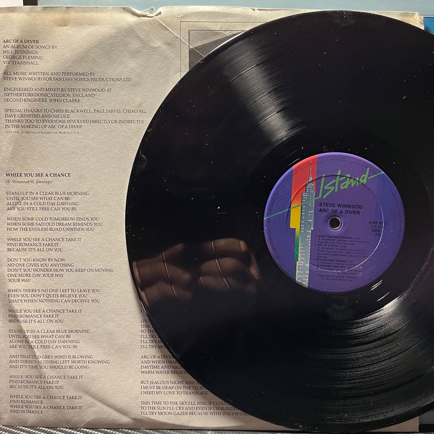 Steve Winwood - Arc Of A Diver | Near Mint (NM) Near Mint (NM)-