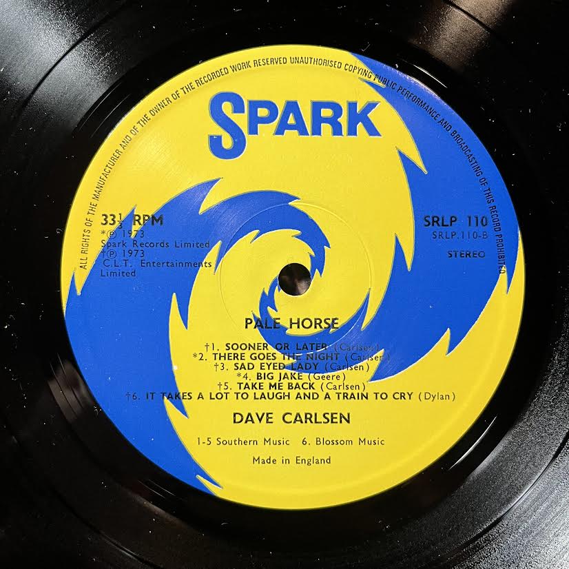 Dave Carlsen - Pale Horse (VINYL) | Near Mint (NM) Near Mint- (NM-)--