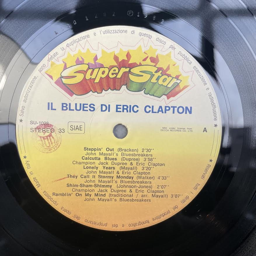 Eric Clapton - Il Blues Di Eric Clapton (VINYL) | Near Mint (NM) Excellent (EX)-
