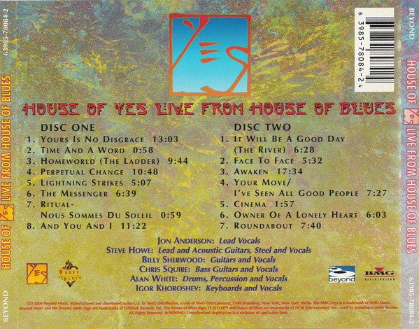 Yes - House Of Yes. Live From House Of Blues (2XCD) | Near Mint (NM) Near Mint (NM)-