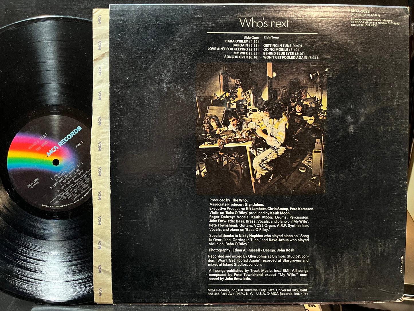 The Who - Who's Next (VINYL LP MCA MCA-2023 1973) | Near Mint (NM or M-) Excellent+ (EX+)--