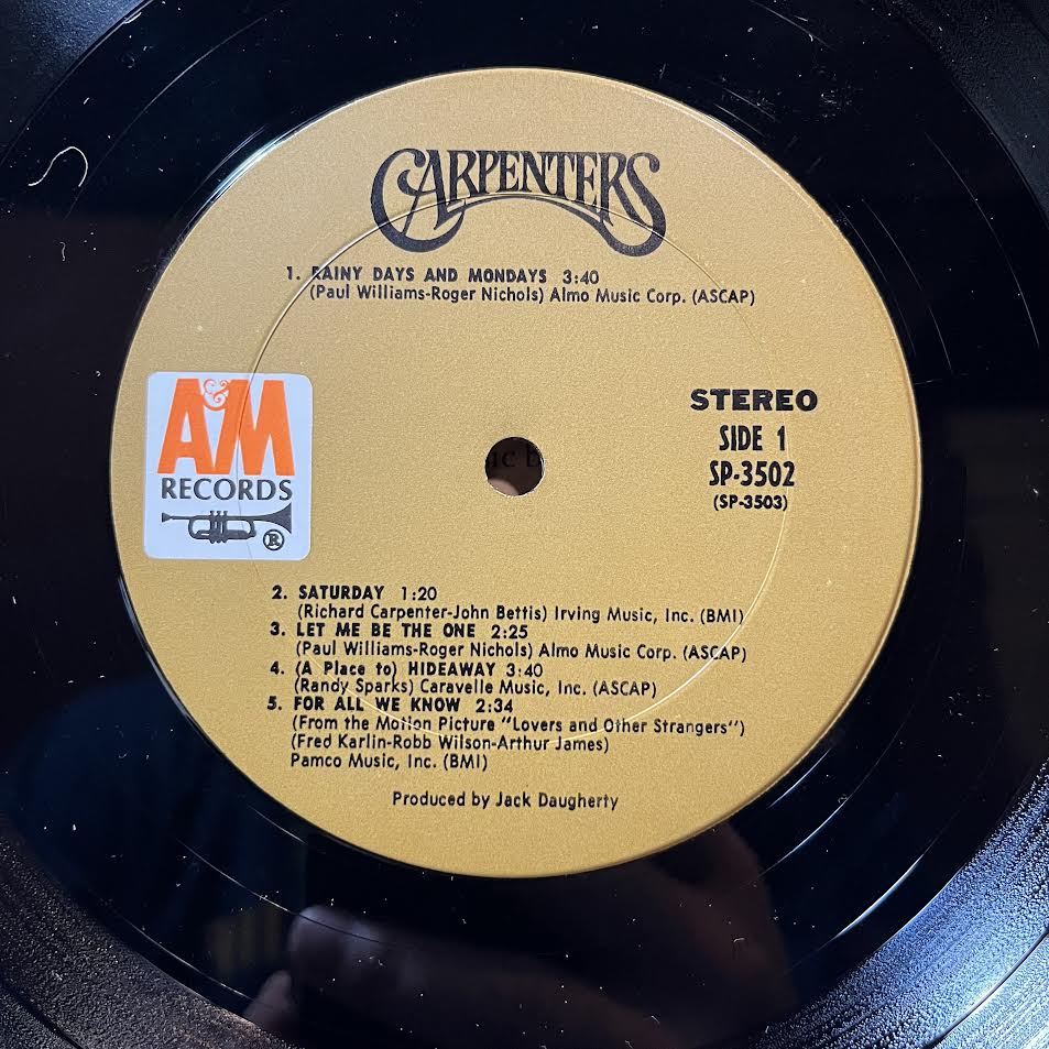 Carpenters - Carpenters (VINYL) | Near Mint (NM) Excellent+ (EX+)-