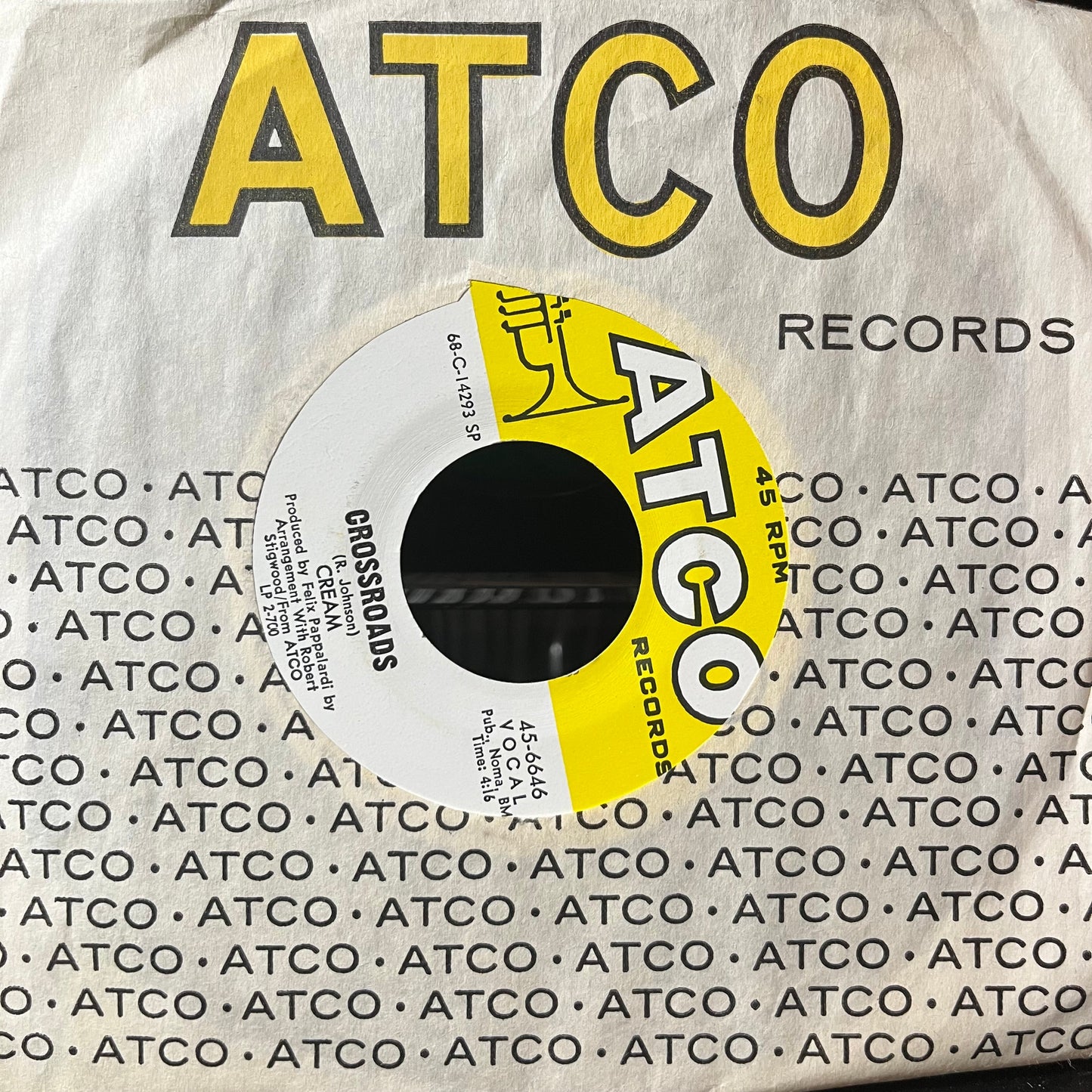 Cream - Crossroads / Passing The Time (VINYL 7" ATCO 45-6646 1969) | Near Mint (NM or M-) Near Mint (NM)-