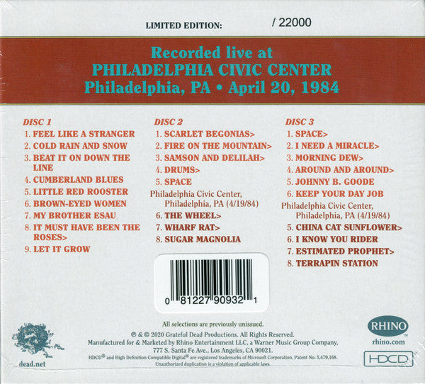 Dave's Picks, Volume 35 (3xCD)(Philadelphia Civic Center, Philadelphia, PA • 4/20/84) | Mint (M) Near Mint (NM)-