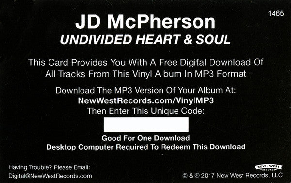 JD McPherson - Undivided Heart & Soul (VINYL) | Mint (M) Mint (M)-