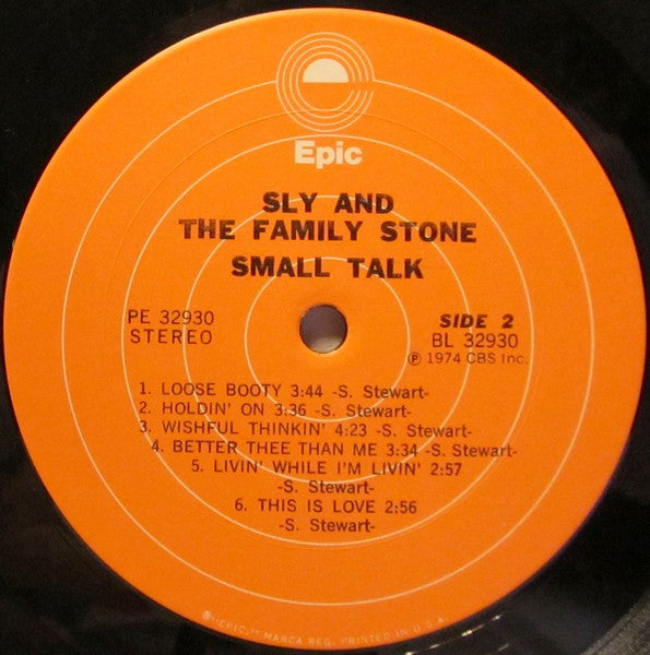 Sly & The Family Stone - Small Talk | Near Mint (NM) Very Good (VG)-