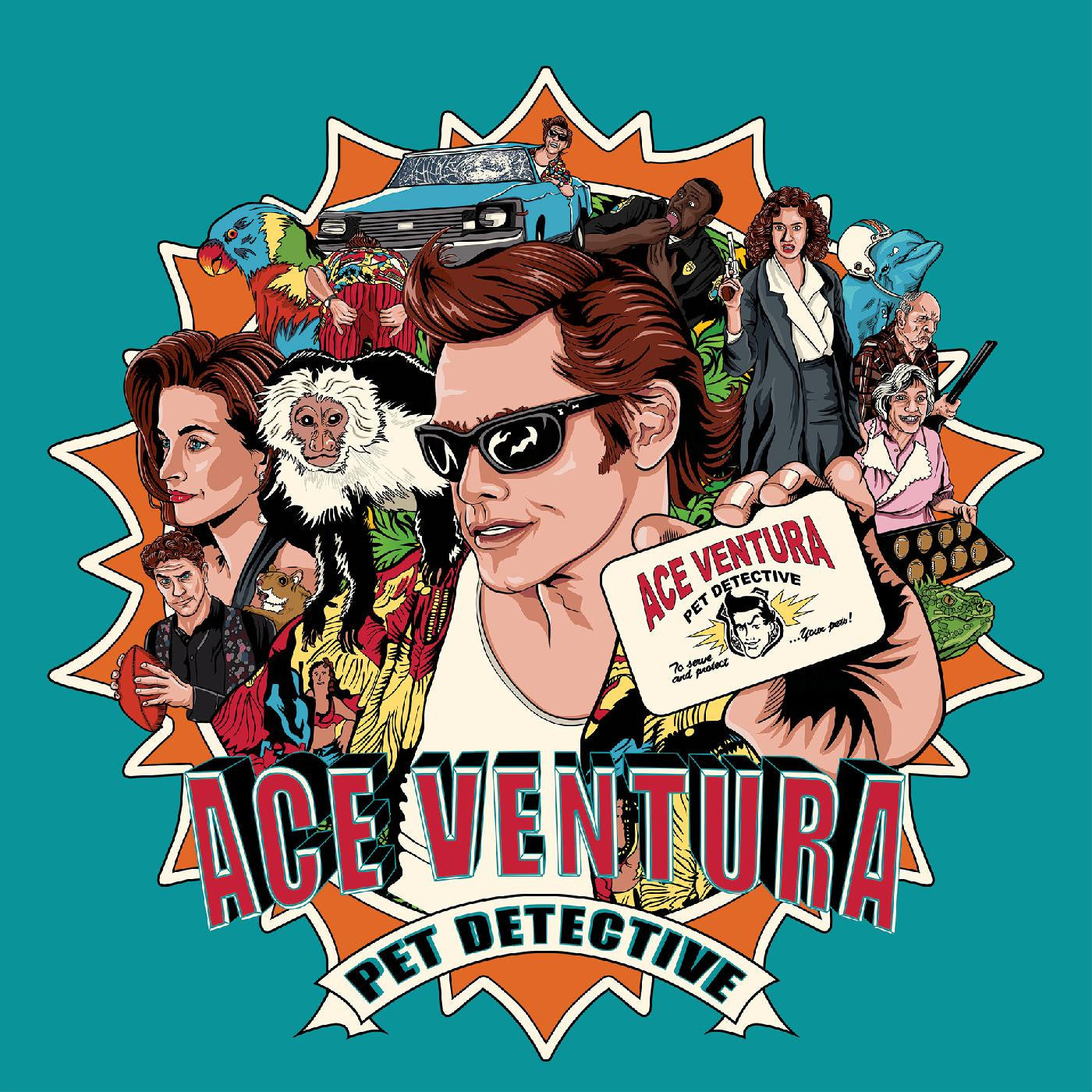 Various Artists - Ace Ventura: Pet Detective - Original Motion Picture Score (INDIE EXCLUSIVE, TURQUOISE & ORANGE SPLIT WITH RED SPLATTER VINYL) |-