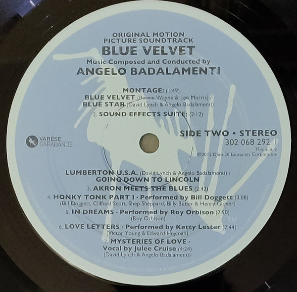 Angelo Badalamenti - Blue Velvet (Original Motion Picture Soundtrack) (VINYL) | Near Mint (NM) Near Mint (NM)-