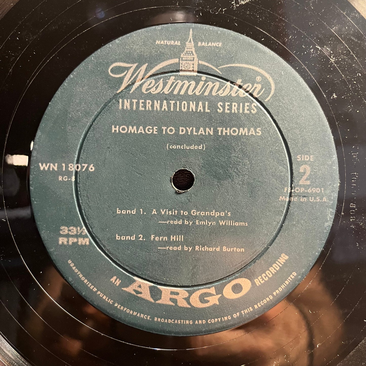 Dylan Thomas - Homage To Dylan Thomas | Excellent (EX) Very Good (VG)--