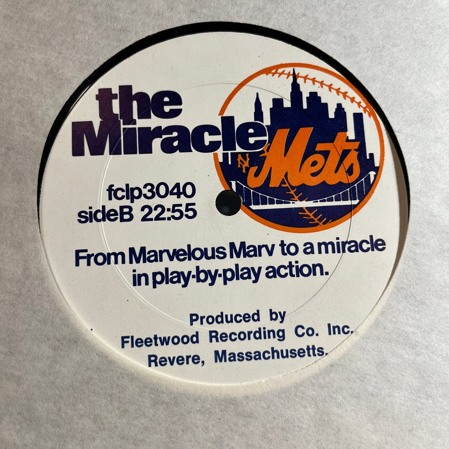 The New York Mets - The Miracle Mets - From Marvelous Marv To A Miracle In Play-By-Play Action (VINYL) | Near Mint- (NM-) Excellent (EX)--