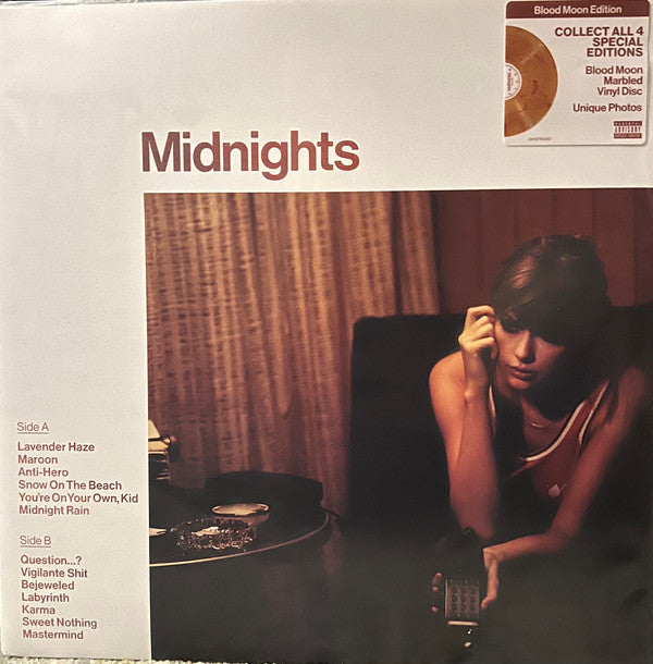 Taylor Swift Midnights Republic Records LP, Album, S/Edition, Blo Mint (M) Mint (M)-