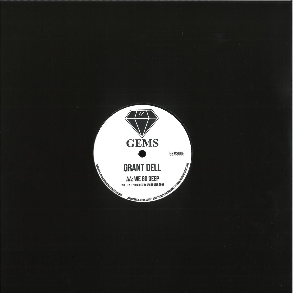 Grant Dell - Come On In / We Go deep (VINYL 12" GEMS GEMS005) | NEW Mint (M) Mint (M)--
